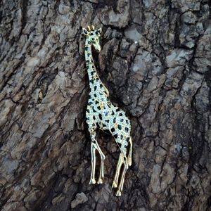 🦒Giraffe 🦒Large Brooch🌿Pin 🍃Rhinstones